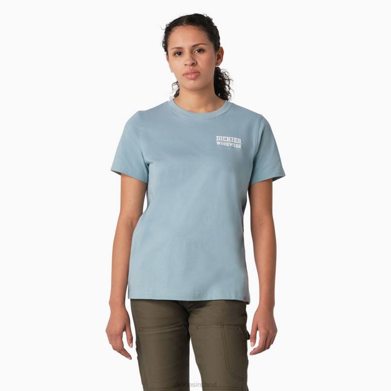 Dickies Women Heavyweight Workwear Graphic T-Shirt Dockside Blue (DU1) N80J2115 Work Apparel