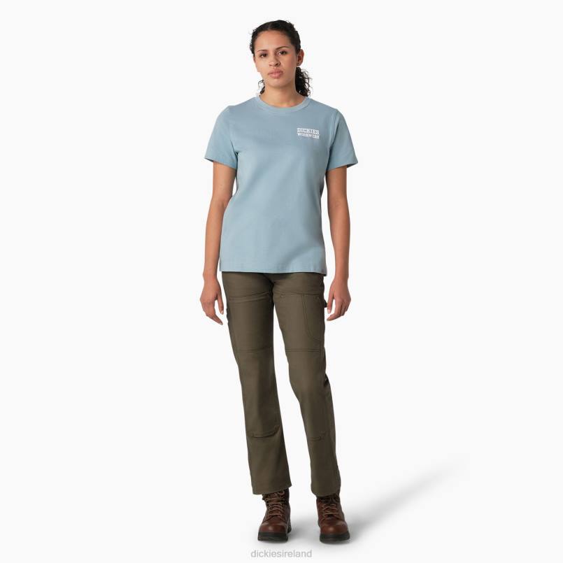Dickies Women Heavyweight Workwear Graphic T-Shirt Dockside Blue (DU1) N80J2115 Work Apparel