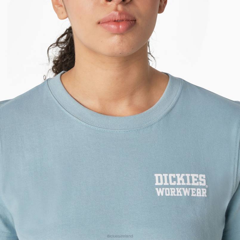 Dickies Women Heavyweight Workwear Graphic T-Shirt Dockside Blue (DU1) N80J2115 Work Apparel